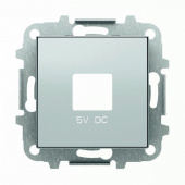 SKY Накладка для механизмов зарядного устройства USB, арт.8185, серебристый алюминий